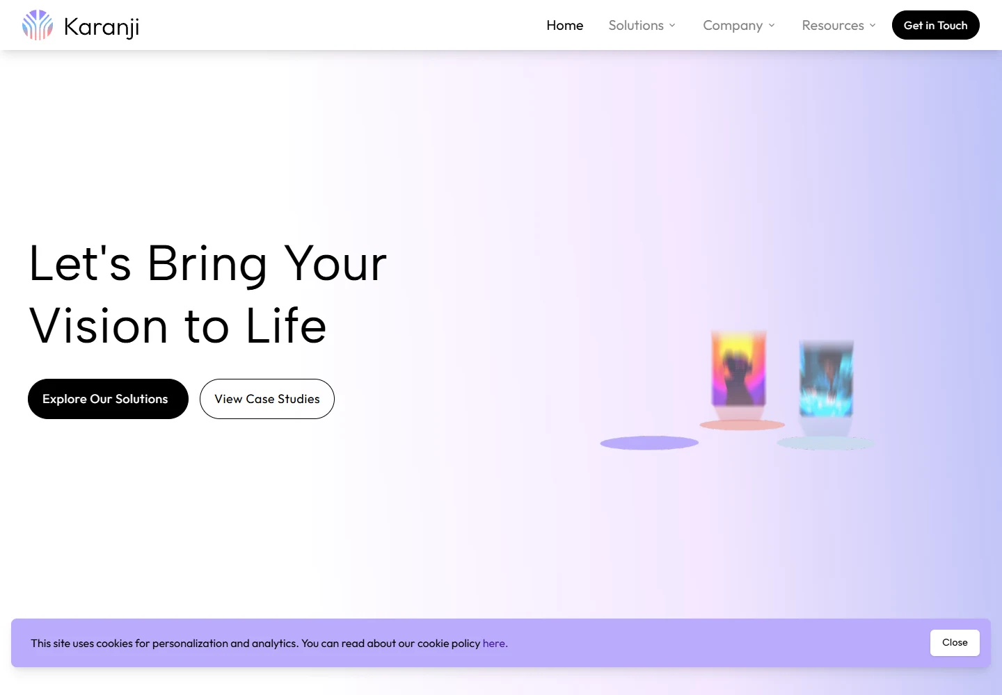 Karanji website, desktop view